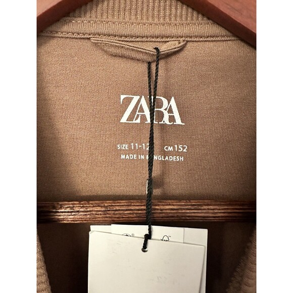 ZARA Kids Boys Long Sleeveless Tank Top Sweatshirt Brown Basketball 11/12 NWT - Picture 4 of 6